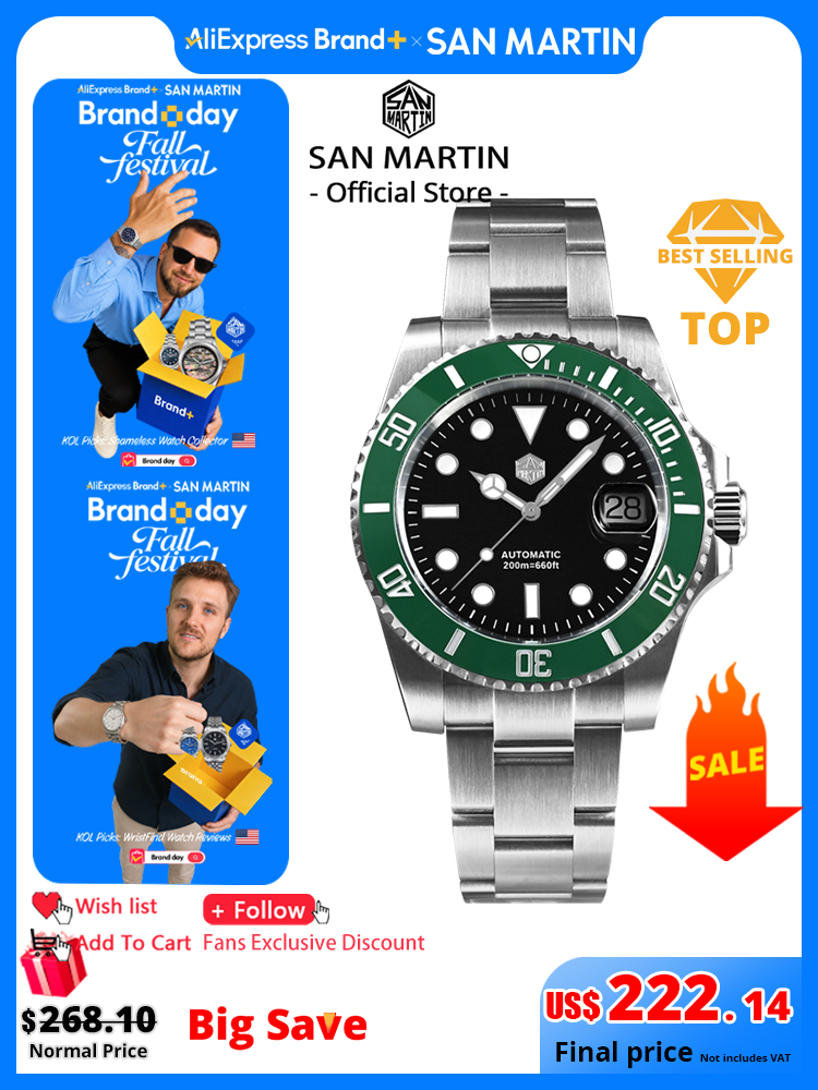 Rolex Watch Submariner - San Martin New 40mm Water Ghost