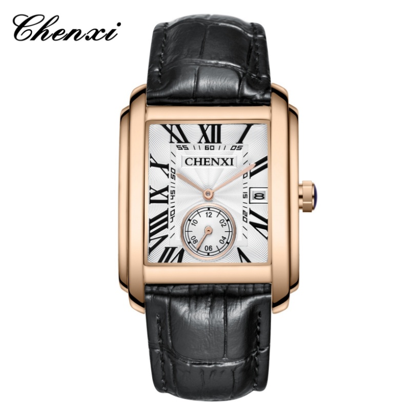 Luxury Watch Name - CHENXI 8216 Fashion Classic Square Brown