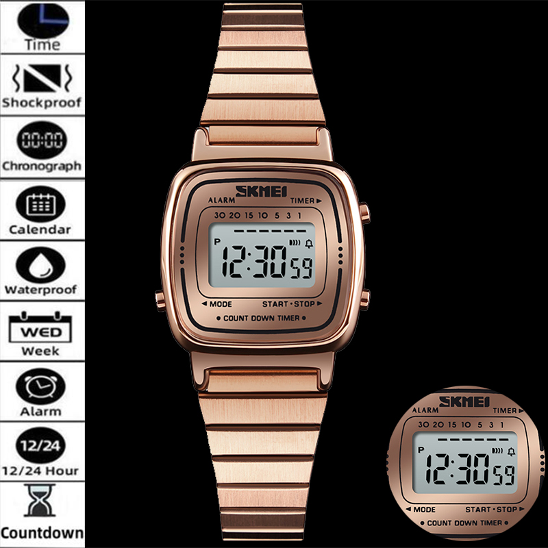 Perpetual Calendar Watch - Skmei Womens Digital Watches Luxury Stainless