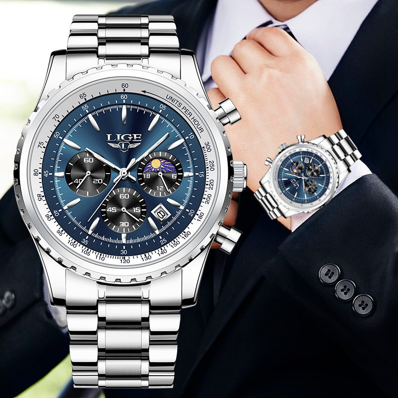 LIGE Brand Luxury Quartz Man W - Luxury Watch Name ulasan dan harga