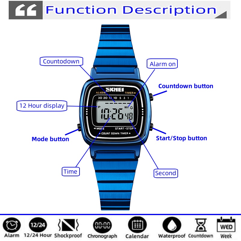 Skmei Womens Digital Watches L - Perpetual Calendar Watch ulasan dan harga