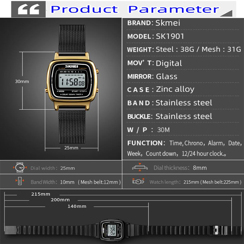 Skmei Womens Digital Watches L - Perpetual Calendar Watch ulasan dan harga